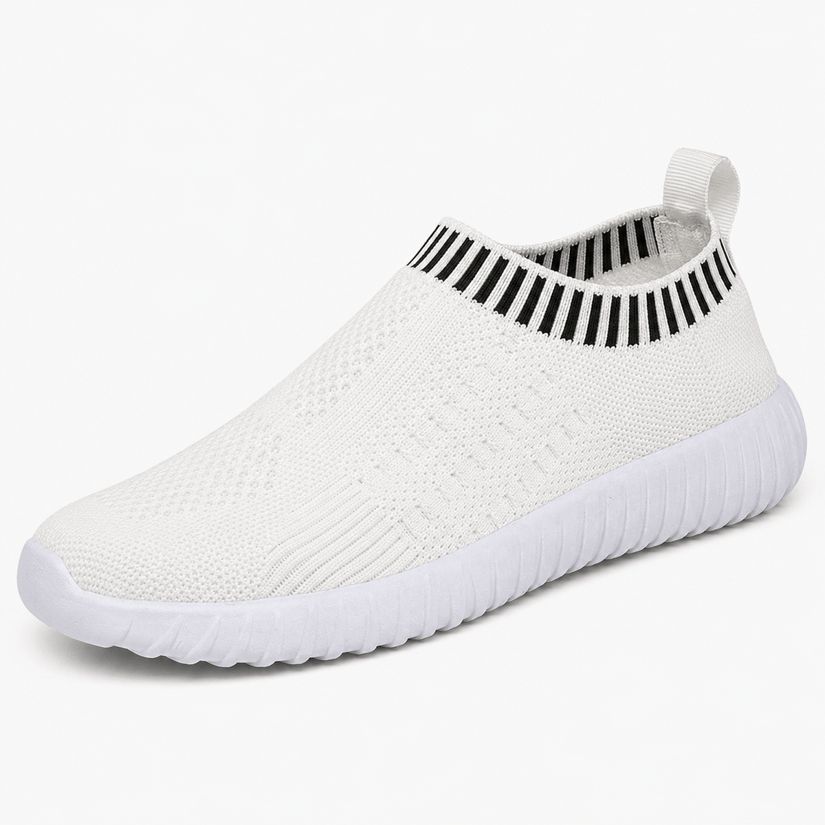 Podelya Baskets slip-on femme grises en maille respirante
