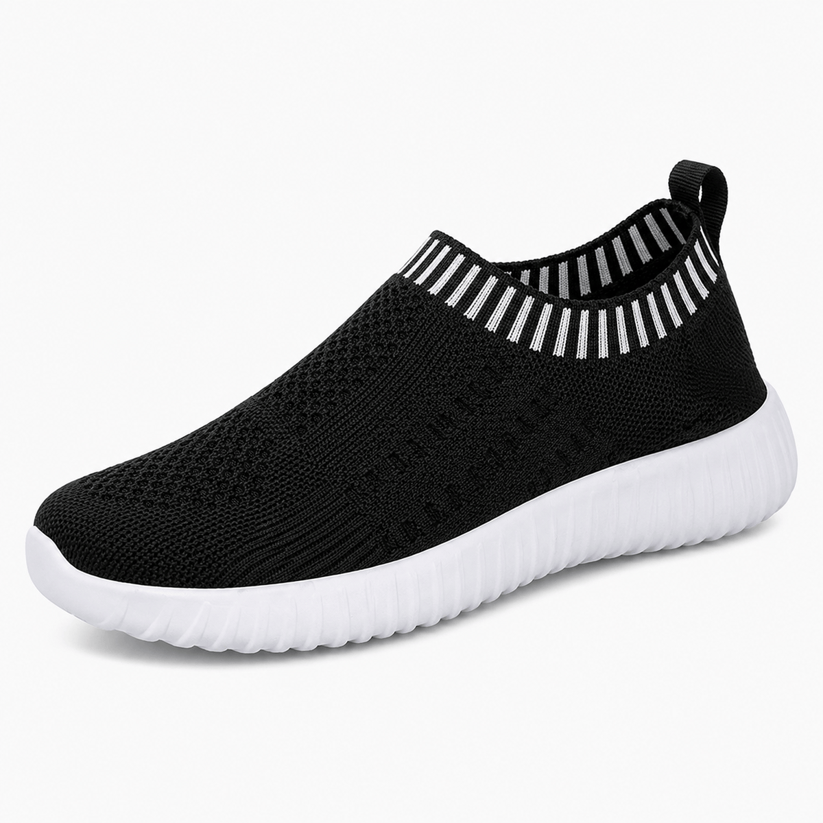 Podelya Baskets slip-on femme grises en maille respirante