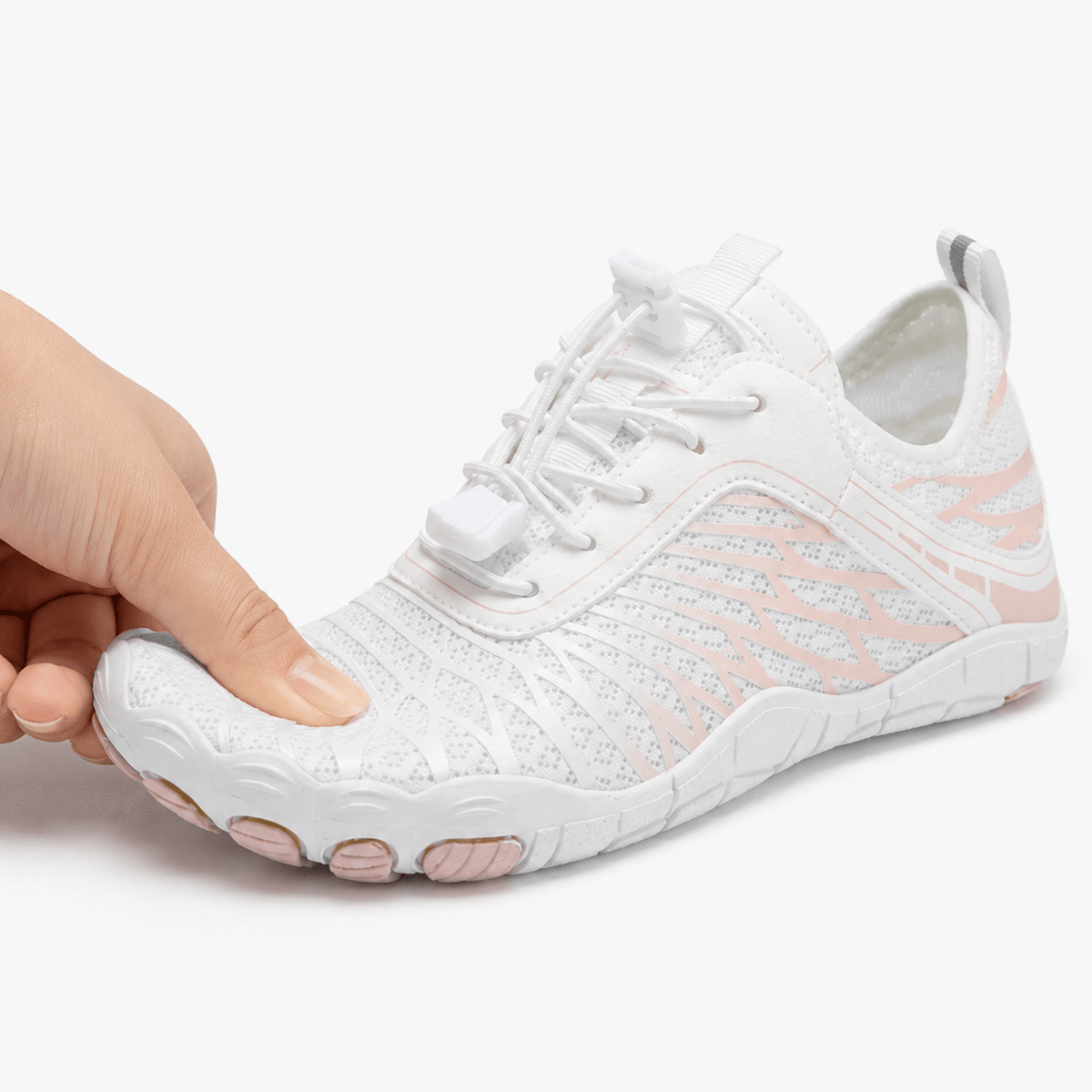 Podelya Chaussures aquatiques unisexes antidérapantes à séchage rapide à lacets avec bloqueur