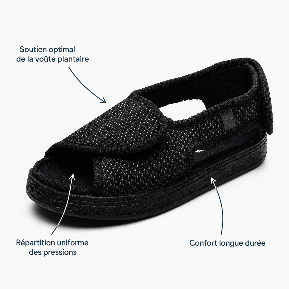 Podelya Chaussures Confort Femme Pieds Larges Orthopédiques Gonflés