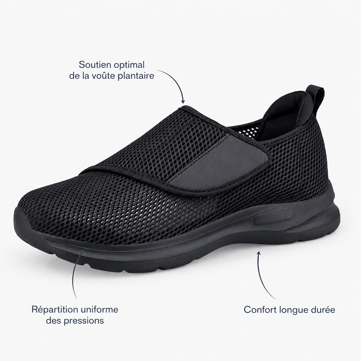 Podelya Chaussures De Marche Orthopédiques Femme Pieds Larges