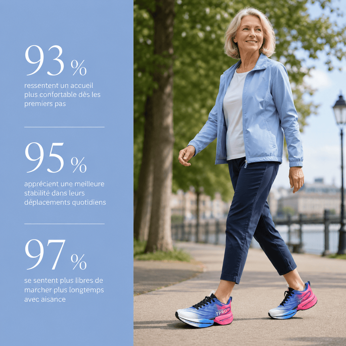 Podelya Chaussures de running unisexes respirantes à lacets, semelle TPU dégradée