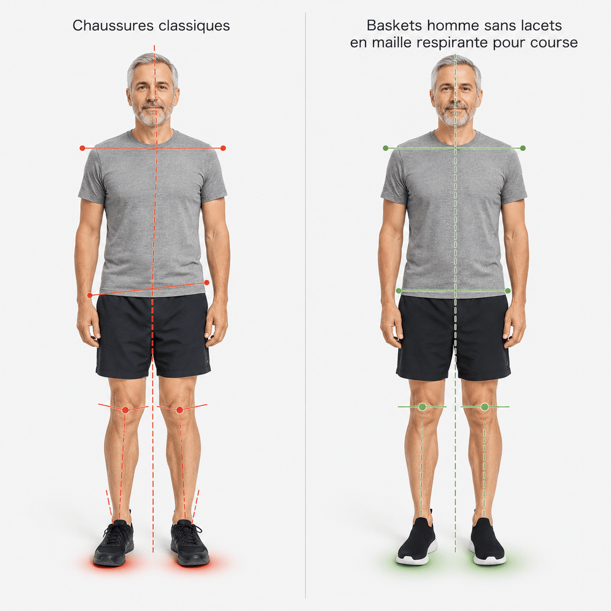 Podelya Chaussures De Sport Orthopédiques Sans Lacets En Maille