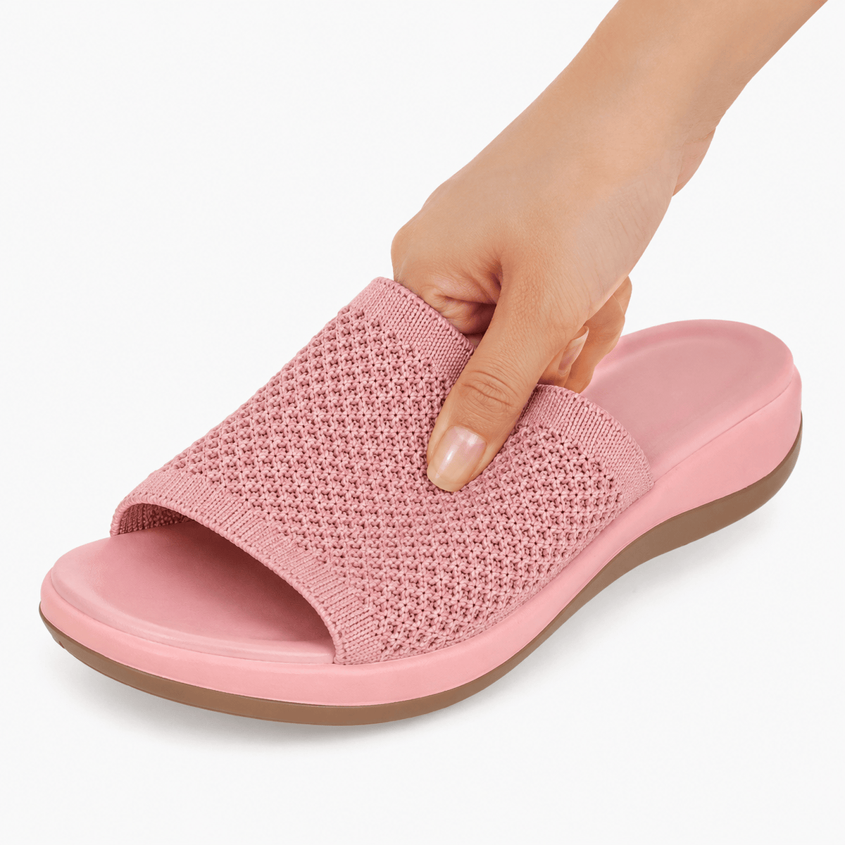 Podelya Chaussures Femmes Pieds Larges Et Sensibles Plates Roses