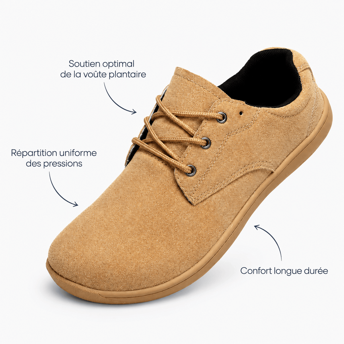 Podelya Chaussures Orthopediques Automne Bout Large Zéro Drop