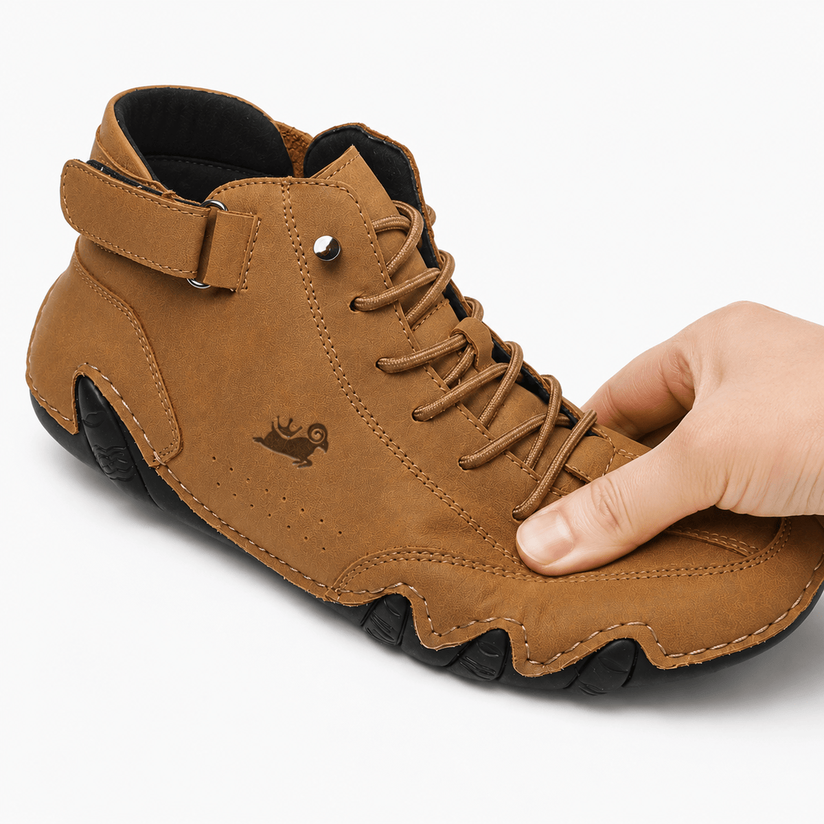 Podelya Chaussures Orthopediques Cuir Homme Marron
