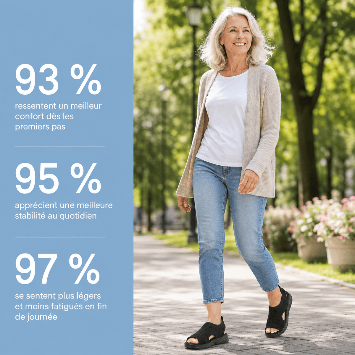Podelya Sandales de sport noires femme en maille à semelle épaisse